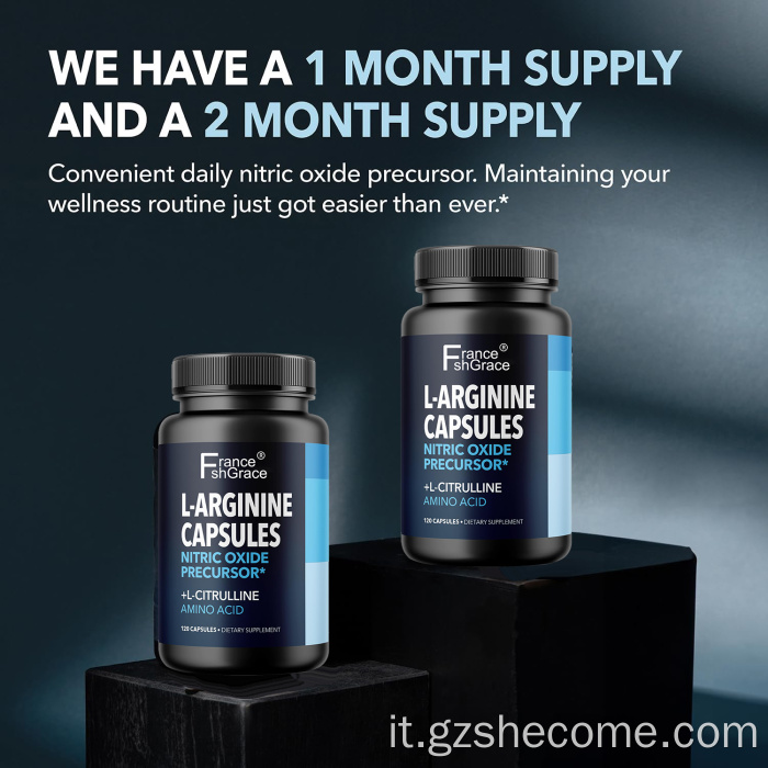 Shecome L-Arginina 120 capsule Supporto muscolare di resistenza